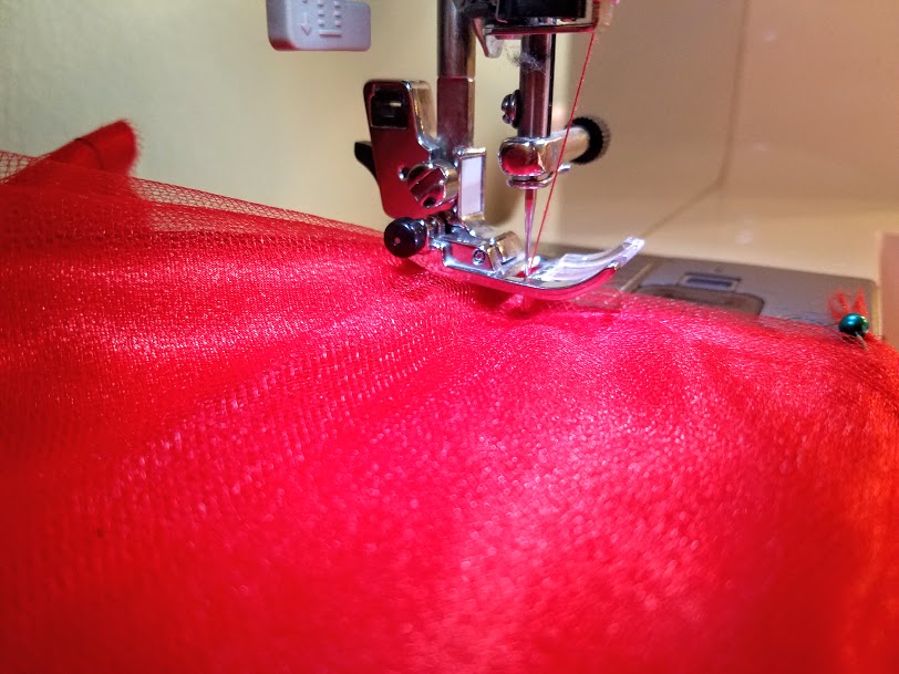 Sew tulle on Lily Sparkle Creations