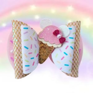 Minnie Mouse Inspired Ice Cream Cone Hair Bow