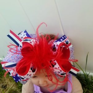 Minnie Mouse 4th of July Over the Top Stacked Bow