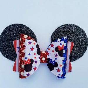 Minnie Mouse 4th of July Light up Hair Bow