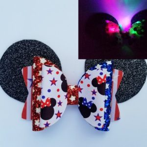 Minnie Mouse 4th of July Light up Hair Bow
