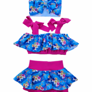 Baby Shark Skirted Bummies & Crop Top Outfit