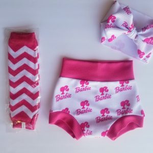 Barbie Hot Pink Bummies, Top, and Bow Outfit