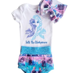 Frozen 2 Bummies, Shirt, and Bow Outfit