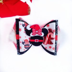 Minnie Mouse Santa Hair Bow