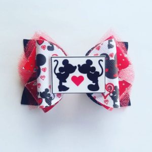 Mickey and Minnie Valentine’s Bow