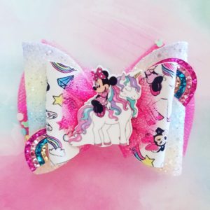 Minnie Mouse Unicorn Hair Bow