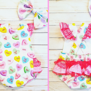Valentine’s Candy Hearts Romper