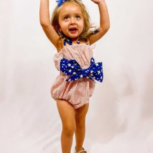 4th of July Bow Bubble Romper