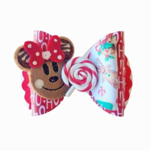 Minnie Gingerbread Lollipop Christmas Bow