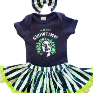 Beetlejuice Glow Skirted Bloomers, Top, and Bow Outfit