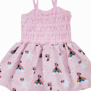 Minnie Rainbow Pink Ruched Dress Baby and Girls