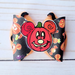 Mickey Pumpkin Disney Halloween Piggy Bows