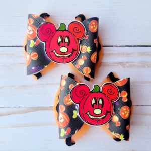 Mickey Pumpkin Disney Halloween Piggy Bows