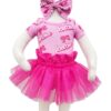 Girls Barbie Outfit Leotard,tutu bloomers and bow Hot Pink Light pink Lily Sparkle Creations