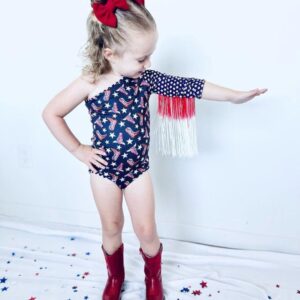 4th of July One Shoulder Fringe Leo