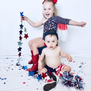 4th of July One Shoulder Fringe Leo