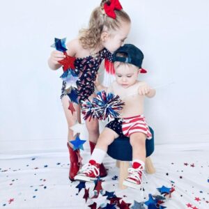 4th of July One Shoulder Fringe Leo