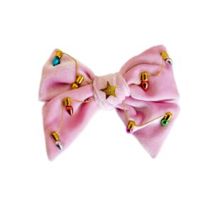 Christmas Lights Velvet Hair Bow