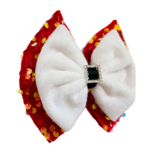 Red Sequin Santa Bow
