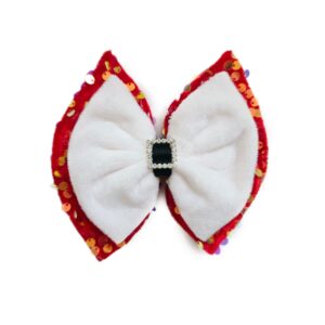 Red Sequin Santa Bow