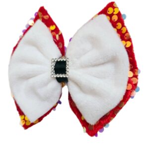 Red Sequin Santa Bow