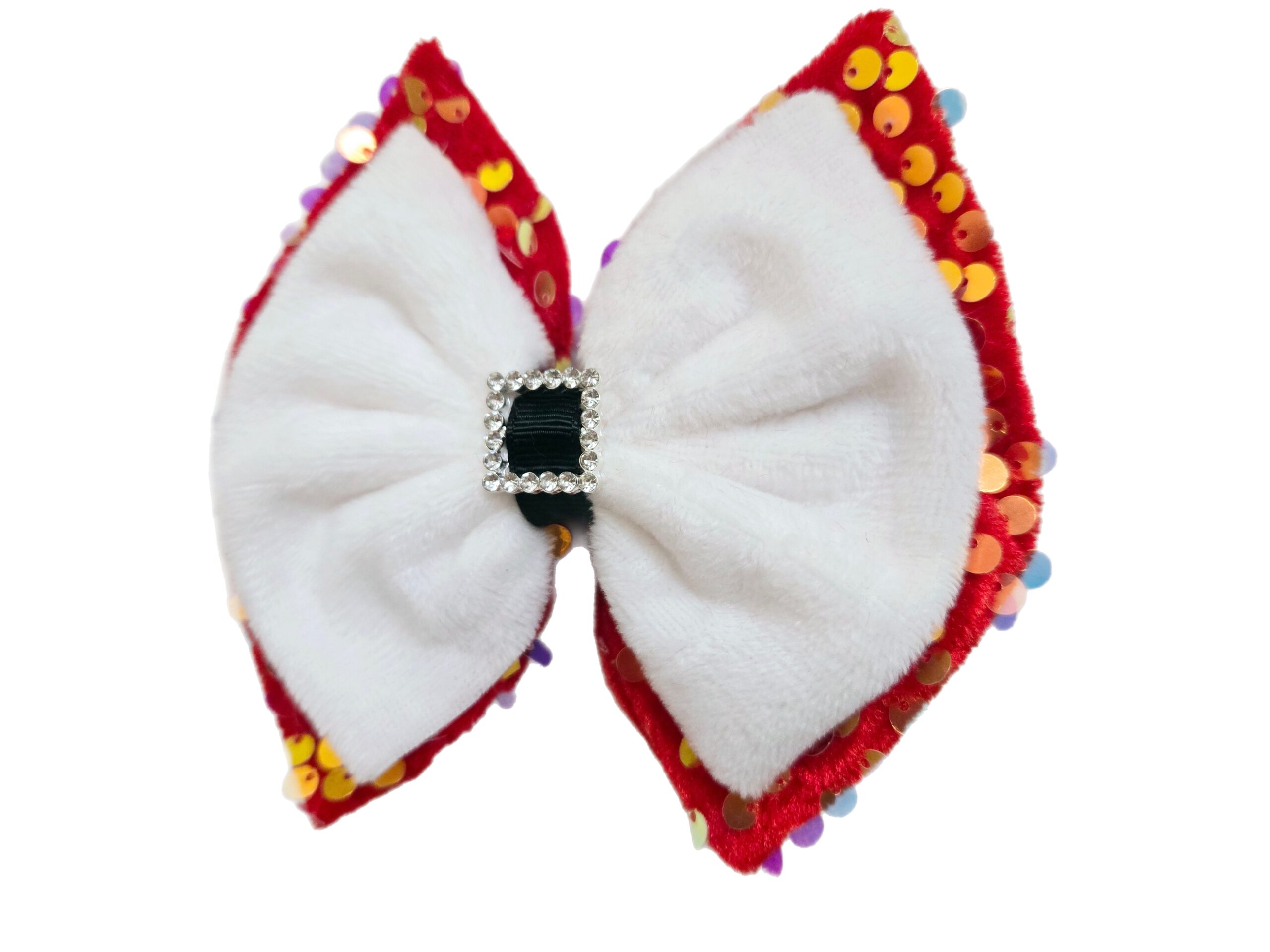 Red Sequin Santa Bow