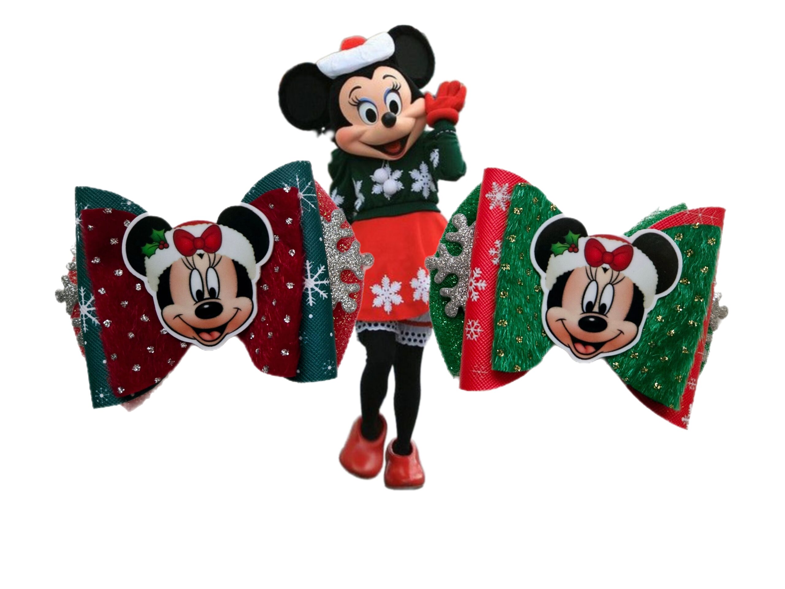 Minnie Mouse Christmas Hair Bows