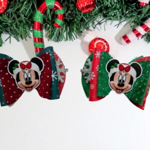 Minnie Mouse Christmas Hair Bows