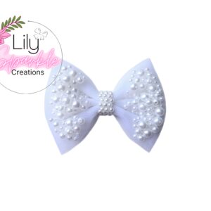 Tulle Pearl Hair Bow