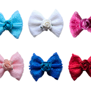 Petite Lace Rose Dog Bows