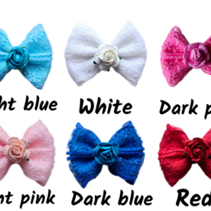 Petite Lace Rose Dog Bows