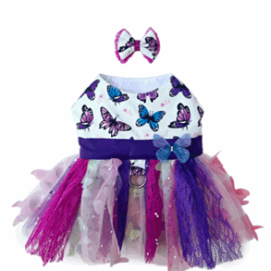 Dog Butterfly Tutu Dress and Bow