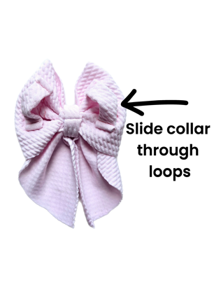 Light Pink Dog Collar Name Bow