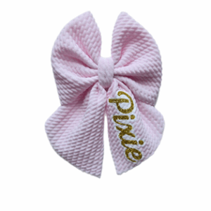 Light Pink Dog Collar Name Bow