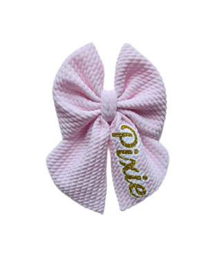 Light Pink Dog Collar Name Bow