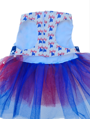 Dog 4th of July Tutu Dress and Bow
