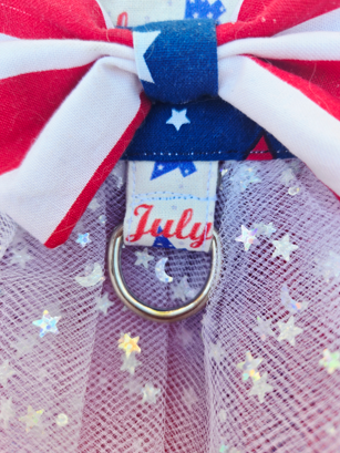 Dog 4th of July Tutu Dress and Bow
