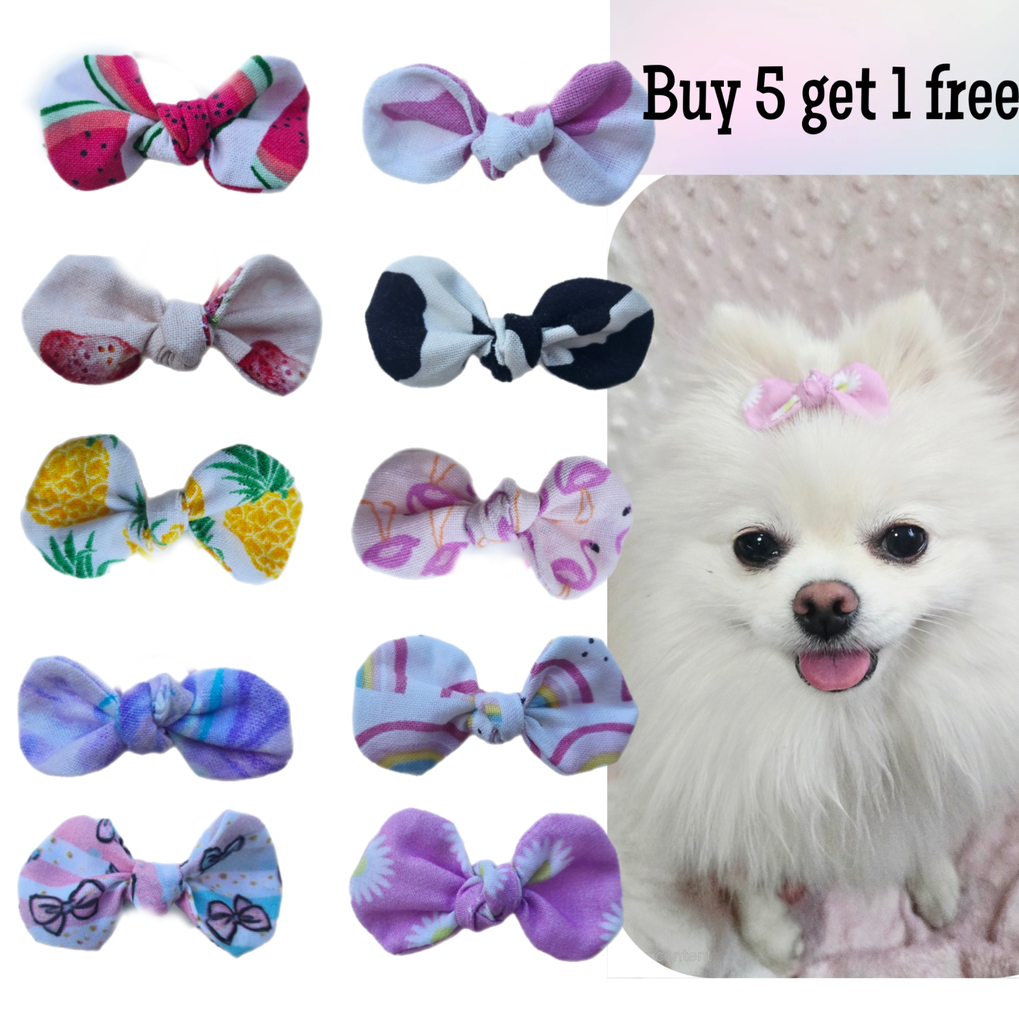Dog Knotted Hair Bows – Summer prints
