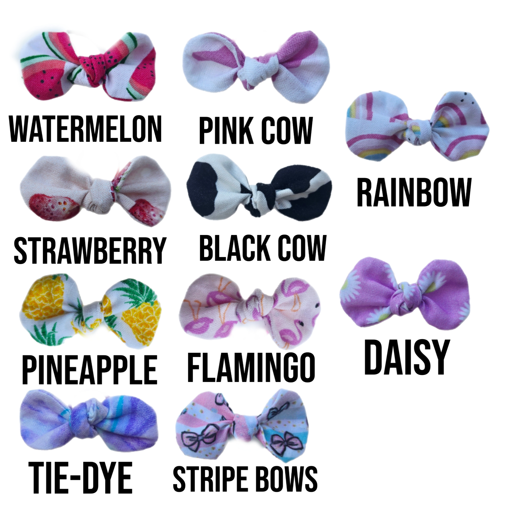Dog Knotted Hair Bows – Summer prints