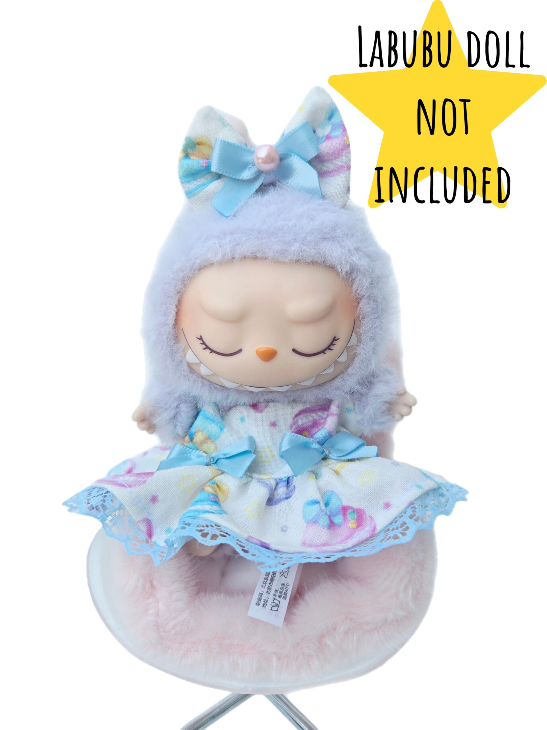 Macaron Dress & Bow for Labubu