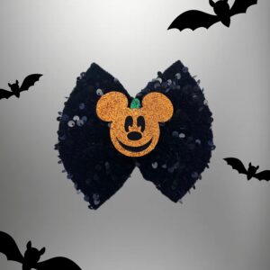Mickey Pumpkin Halloween Sequin Bow