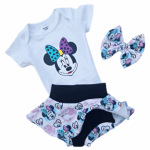 Minnie Sally Skirt, Top, and Bow Outfit
