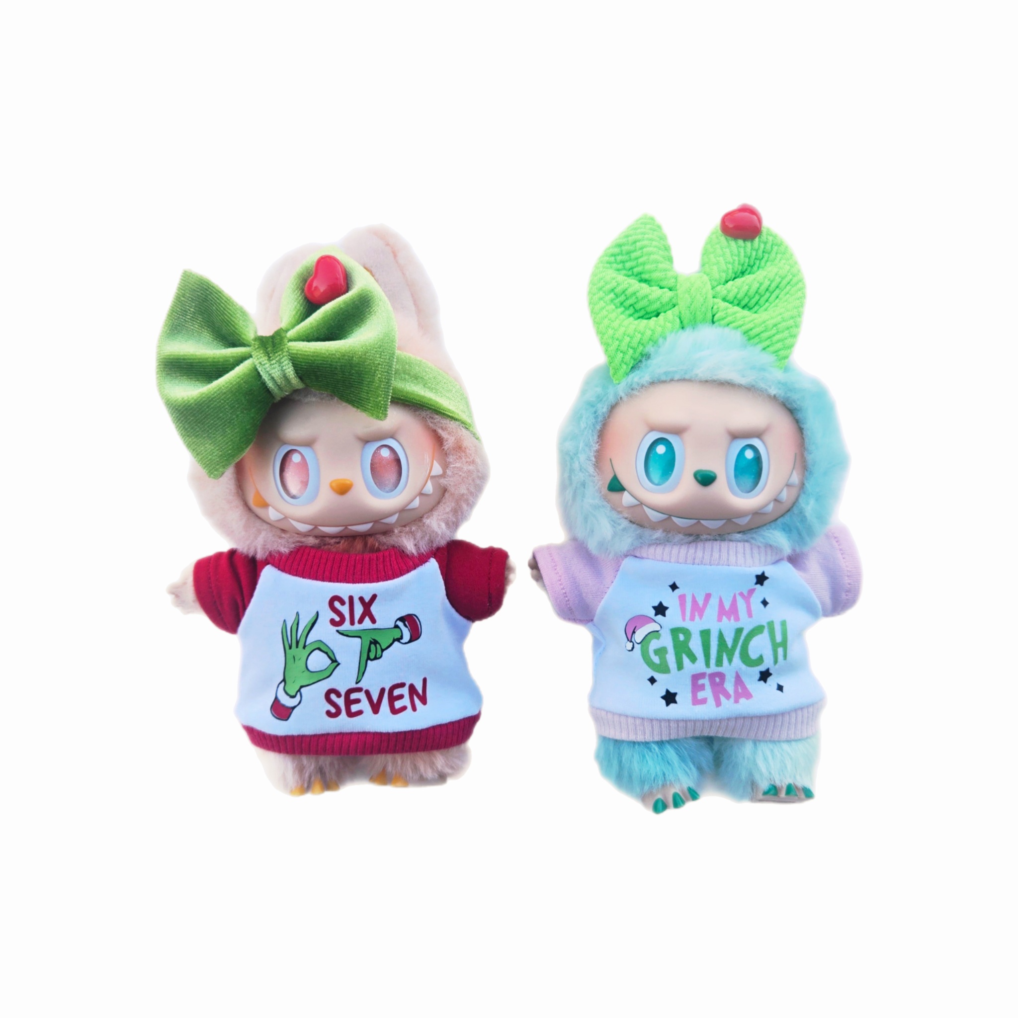 Labubu Grinch Outfits: Shirt & Bow/Head wrap
