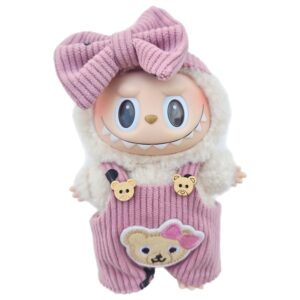 Labubu Corduroy Teddy Bear Overalls & Bow