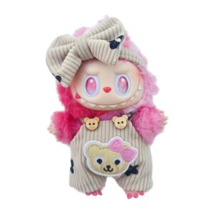 Labubu Corduroy Teddy Bear Overalls & Bow