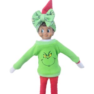 Green Grinch Sweater for Elf Doll