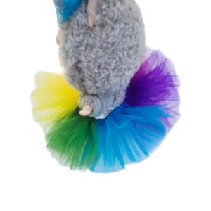 Fluffy Rainbow Labubu Tutu & Bow