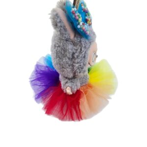 Fluffy Rainbow Labubu Tutu & Bow