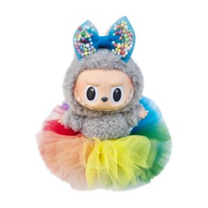Fluffy Rainbow Labubu Tutu & Bow
